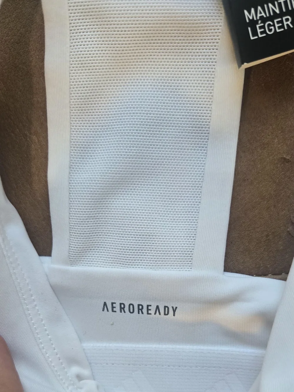 AEROREADY White Mesh-Back Sports Bra